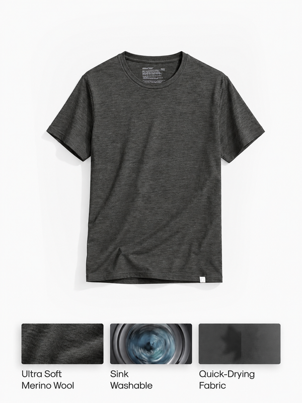 Men's Travel Merino Tee - Slate