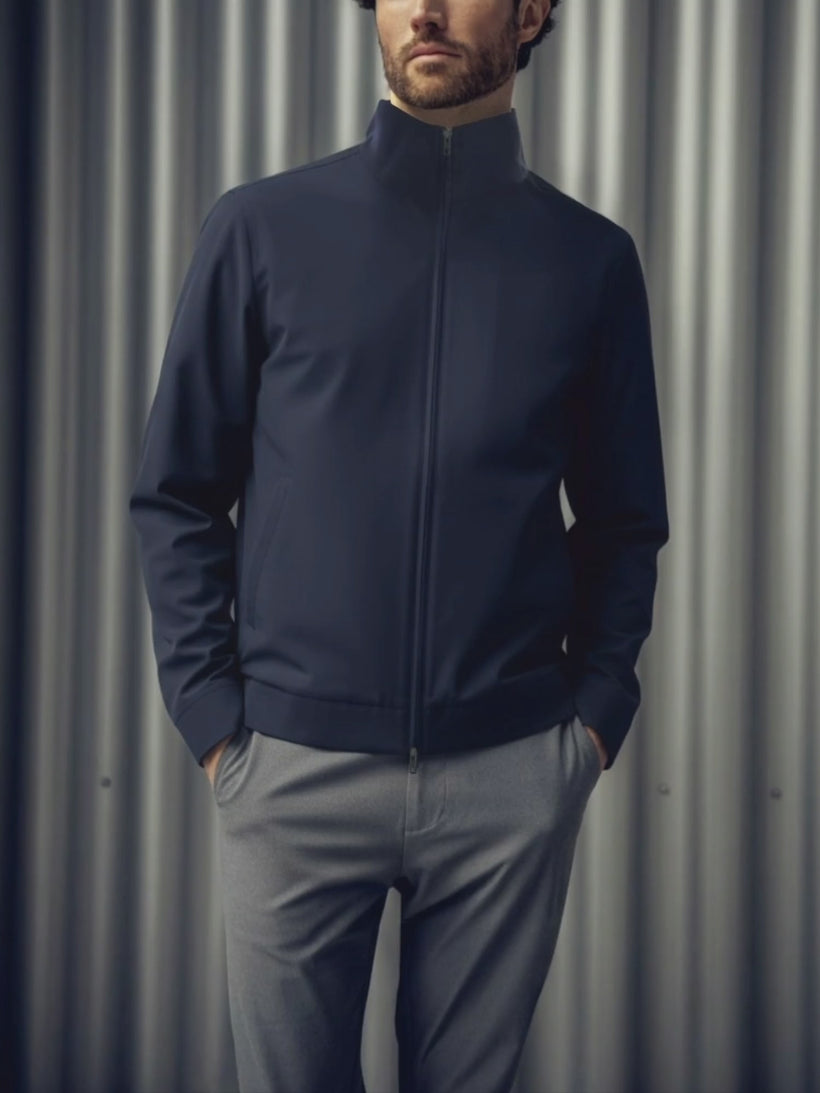 Men's Velocity Merino Harrington Jacket in Black, image 4